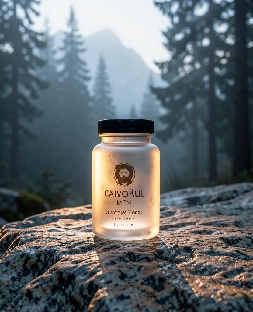 Wellness support bottle in a natural setting
